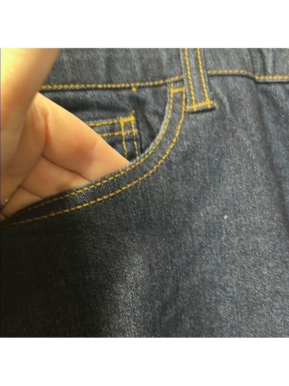 Avon Dark Blue Boot Cut Jeans Elastic Lined Waistband 22W NWOT - Picture 4 of 6